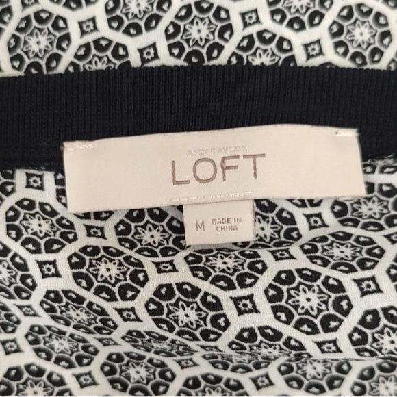 Loft Top M Mix Mosaic Raglan Top Black & Whites - Picture 9 of 9